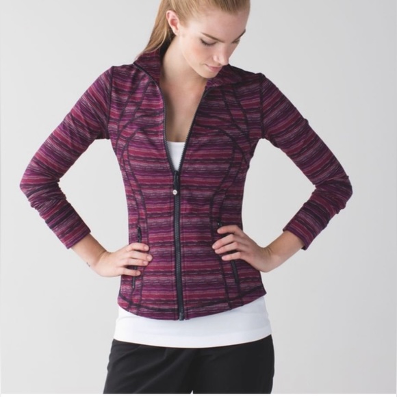 Lululemon Regal Plum Space Dye Twist Luon Define Jacket Full Zip Size 4 - Picture 2 of 7